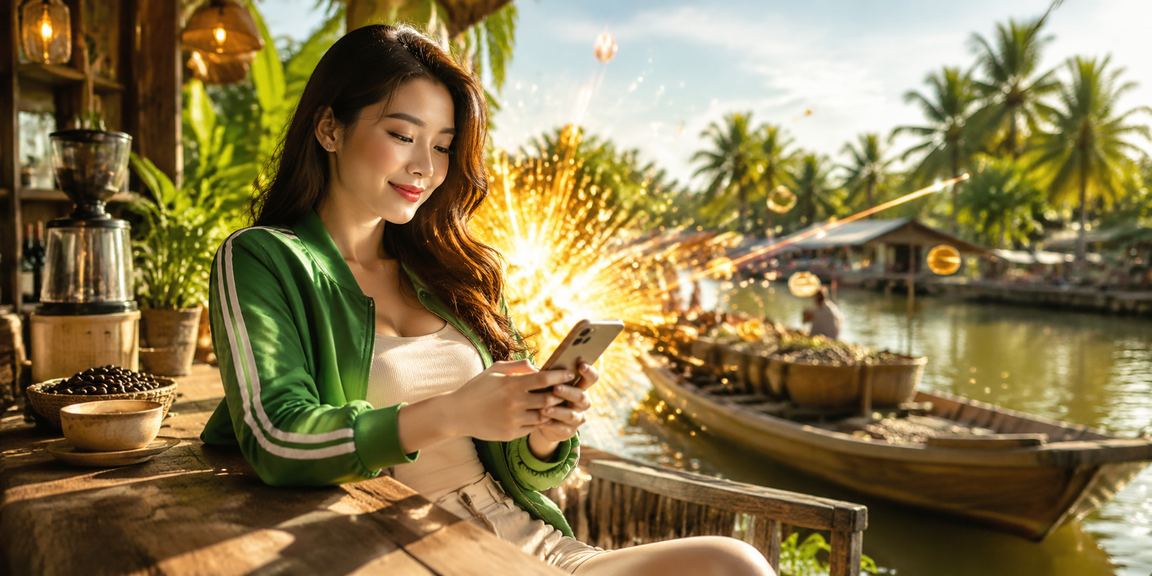 Người dùng truy cập casino trực tuyến qua điện thoại di động vùng sông Mekong